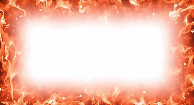 Fiery Flame Frame Background - Dynamic Burning Border for Intense Designs png 