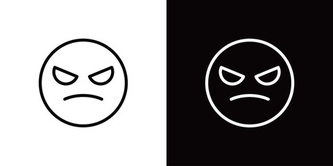 怒りのシンプルなラインアイコン
