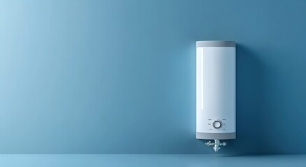  Water heater system on a blue background
