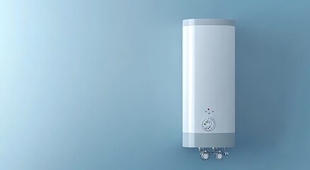  Water heater system on a blue background
