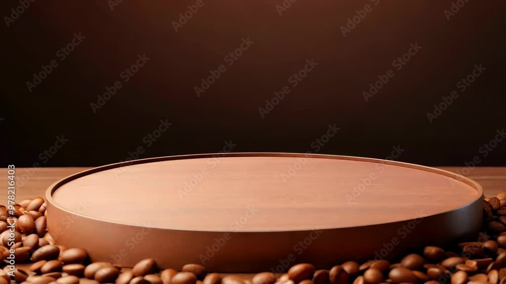 Poster coffee empty podium for product display background for presentation pedestal branding mockup
