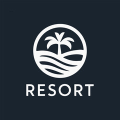 Elegant Resort Logo Vector Illustration – Modern Beachside Branding