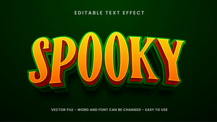 Editable text effect spooky in 3d style
