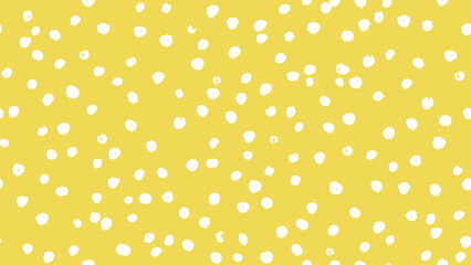 Abstract seamless pattern, white polka dots on yellow background