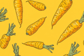 Seamless pattern with line carrot. Seamless pattern.