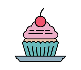 Vector cupcake illustration design with white background. 