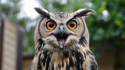 Fototapeta premium Close-up Portrait of a Curious Owl
