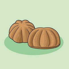 Traditional Bahulu Indonesian Snack Food Vector