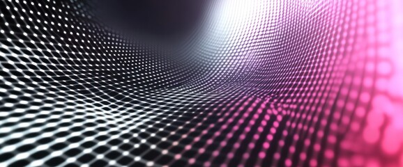 A digital abstract representation of a mesh grid with a gradient effect.