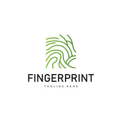 Simple and elegant modern identity fingerprint logo technology design for business branding