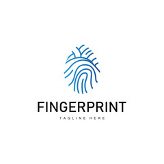 Simple and elegant modern identity fingerprint logo technology design for business branding