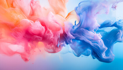 Obraz premium Abstract Art: A splash of bold and pastel colors in abstract forms, creating a visually dynamic and artistic aesthetic
