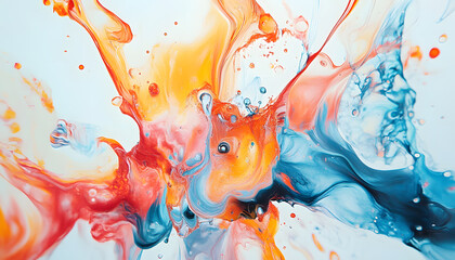 Obraz premium Abstract Art: A splash of bold and pastel colors in abstract forms, creating a visually dynamic and artistic aesthetic