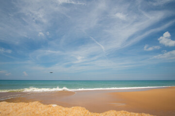 View of beautiful seascape on summer day.