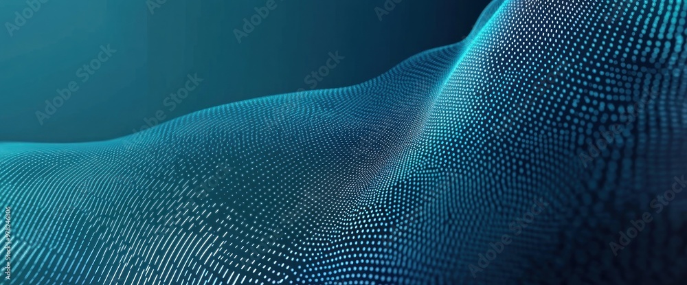Poster abstract digital landscape with flowing patterns and a gradient color scheme.