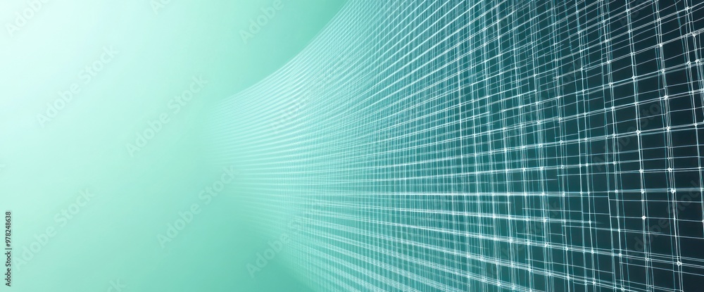 Poster Abstract digital background with grid lines and soft gradients.