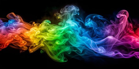 Vibrant and colorful smoke swirling in energetic patterns