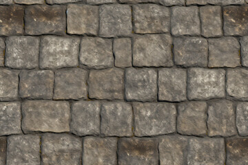 Fototapeta premium Processed collage of old street pavement surface texture. Background for banner, backdrop