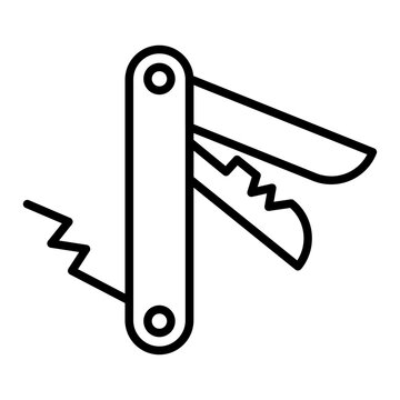black pocket knife with open blades clip art preview