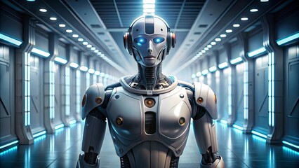 Futuristic robot with sleek design and advanced technology