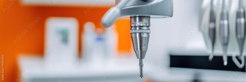 Canvas Prints Close-up of a dental tool in a clinical setting, highlighting precision instruments.