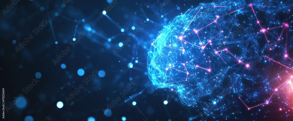 Aufkleber abstract representation of a brain with digital connections, symbolizing artificial intelligence.