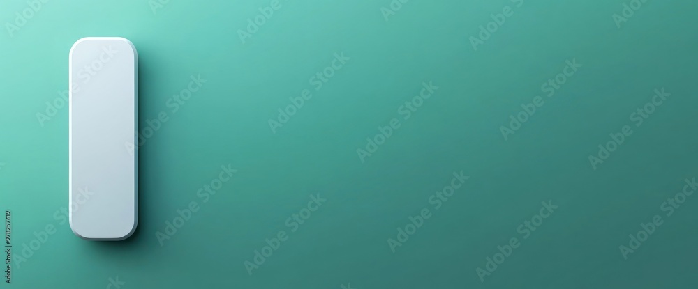 Poster a minimalist design featuring a single object against a teal background.