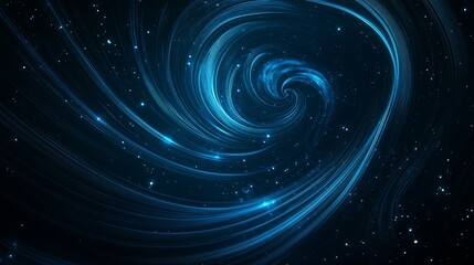 Obraz premium A dark blue background with swirling, glowing lines that resemble the spirals of distant galaxies, enhanced by subtle star-like patterns, blending cosmic wonder with futuristic design