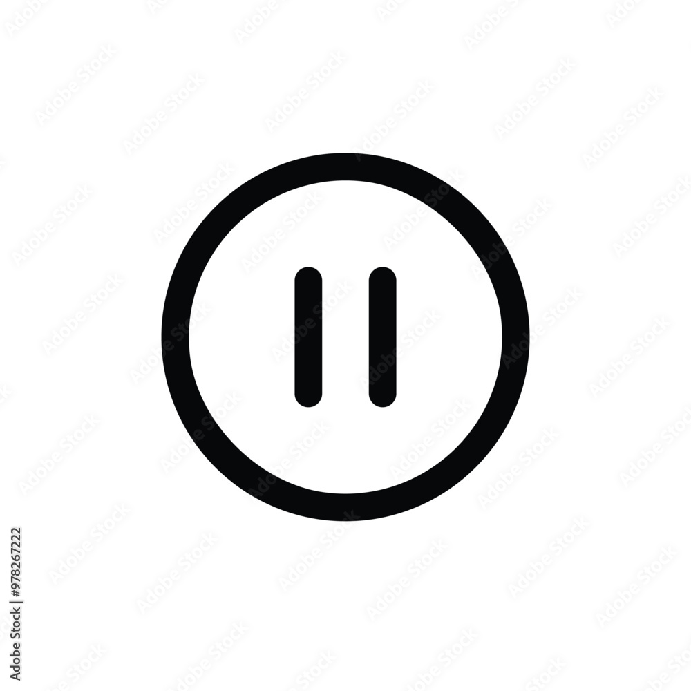 Aufkleber pause button icon. black pause button icon on white background. vector illustration.