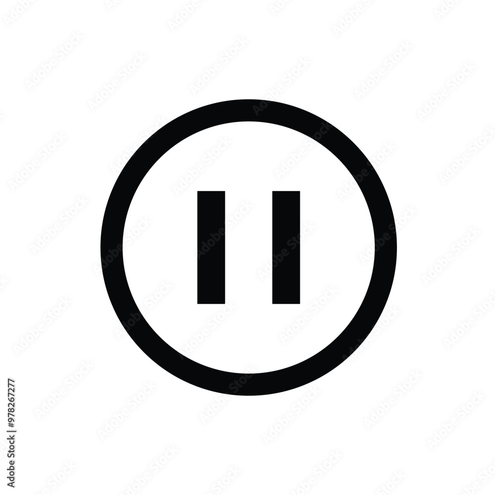 Aufkleber pause button icon. black pause button icon on white background. vector illustration.