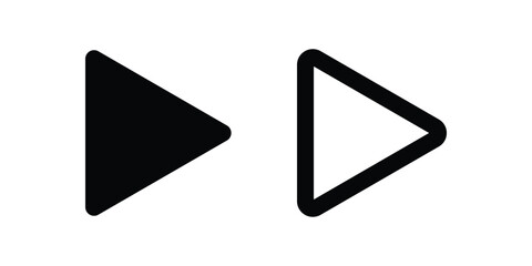 Play button icon on white background. Vector illustration in trendy flat and outline style.