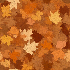 Fototapeta premium Autumn leaves seamless pattern background. Stylish print for textile design and decoration.