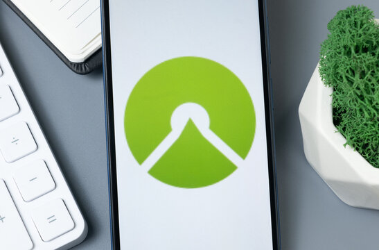 New York, USA - 30 August 2024: komoot Logo on Phone Screen, Company Icon on Display