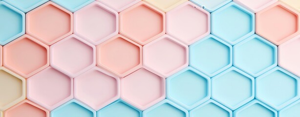 Naklejka premium Light pastel hexagons, modern and geometric, suitable for trendy and stylish backgrounds