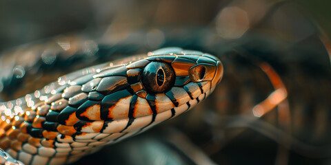 Obraz premium Close-up of a Garter Snake