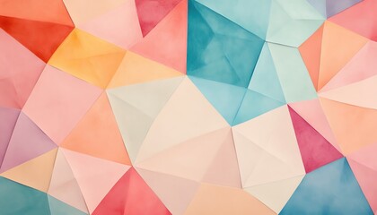 Obraz premium Light pastel triangles in a random pattern, playful and dynamic, suitable for creative designs