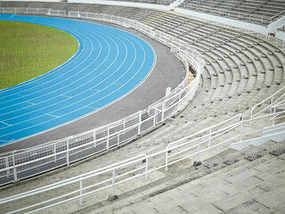 Fototapeta premium Open empty stadium with running track.