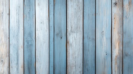 Obraz premium Distressed wood siding with a mix of faded blue and grey paint, seaside cottage feel