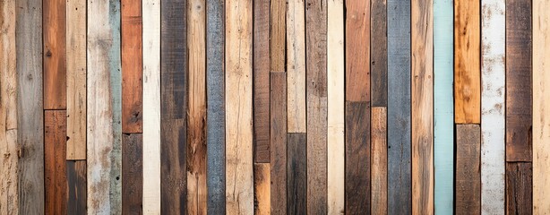 Reclaimed barn wood with varied textures and tones, rustic and unique