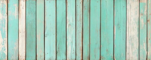 Obraz premium Vintage wood siding with faded green paint, old farmhouse charm, rustic and inviting