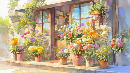 Fototapeta premium 都市の花屋の魅力1