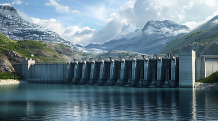 a modern hydroelectric dam for eco friendly green clean energy production
