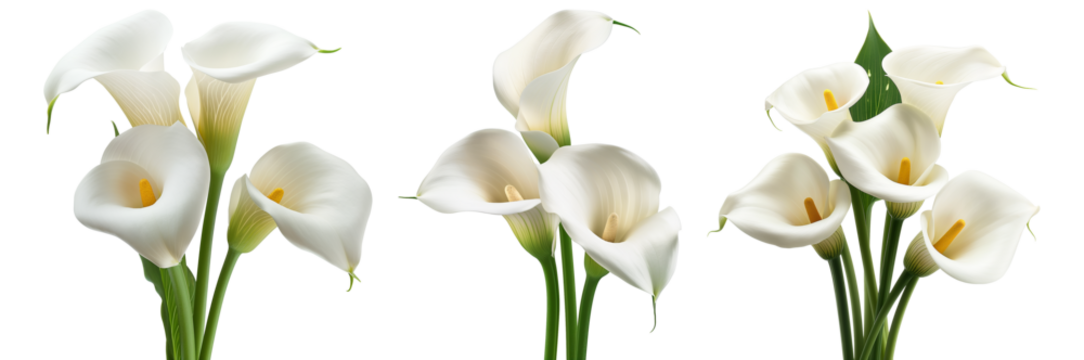 Callas flower isolated on transparent background.