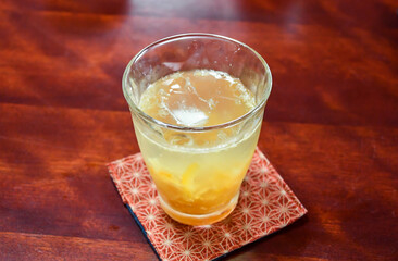 柚子茶の炭酸割り