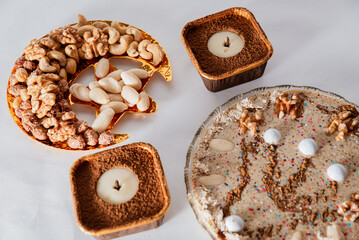 Dessert dish, Algerian tamina with nuts and honey
