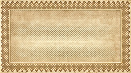 Vintage style postage stamp background texture with engraved halftone pattern and perforated border