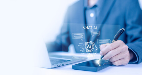communication is open for chat customers. AI generates bot artificial intelligence, which is smart...