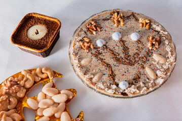 Dessert dish, Algerian tamina with nuts and honey
