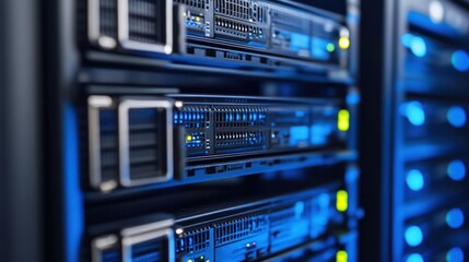 A corporate data management system with organized data storage units, ensuring secure and reliable backups for enterprise needs.