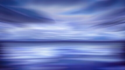 Obraz premium Abstract Blue Blurred Background with Light Sky Blue Color Gradient, Soft Clouds, and Calm Sea Water Texture. Bright Summer Day, Clear Sky, and Minimalistic Vector Illustration in a Realistic Photo